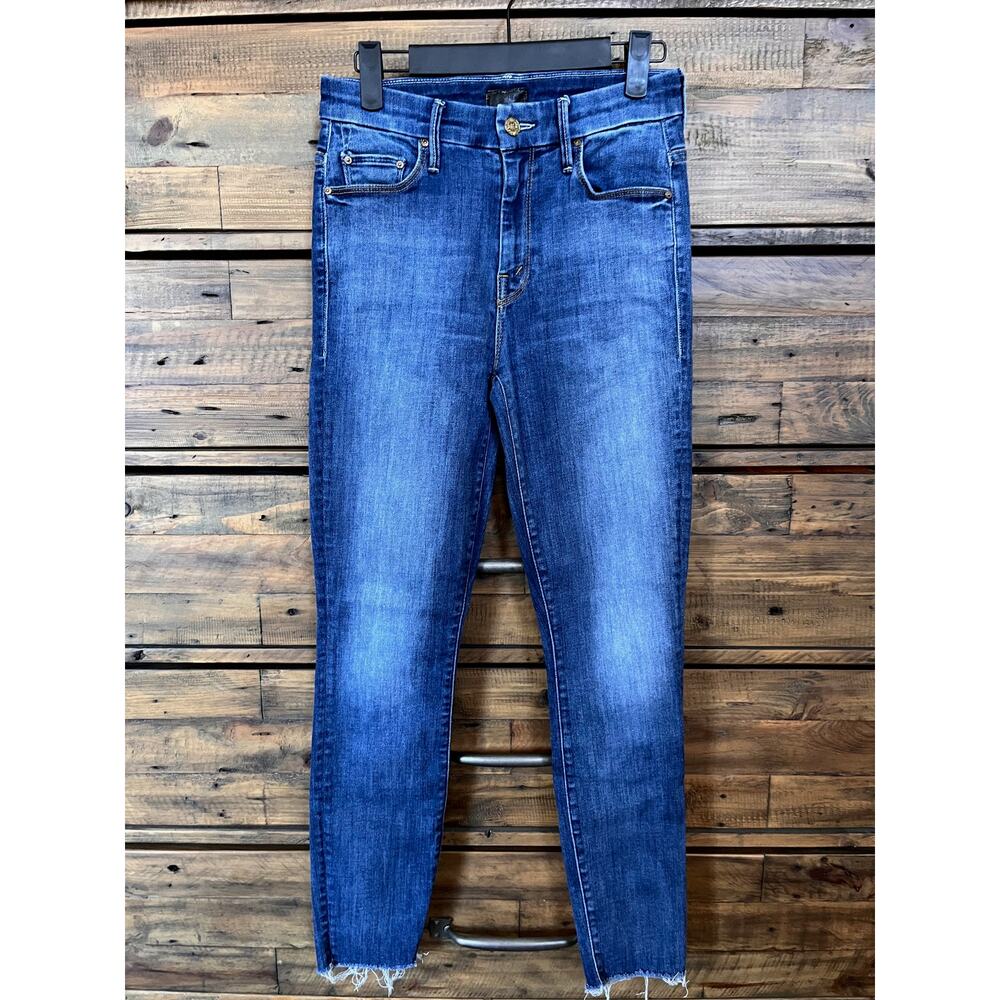 MOTHER High Waisted Looker Ankle Fray Women's Jeans Medium Wash Sz 25